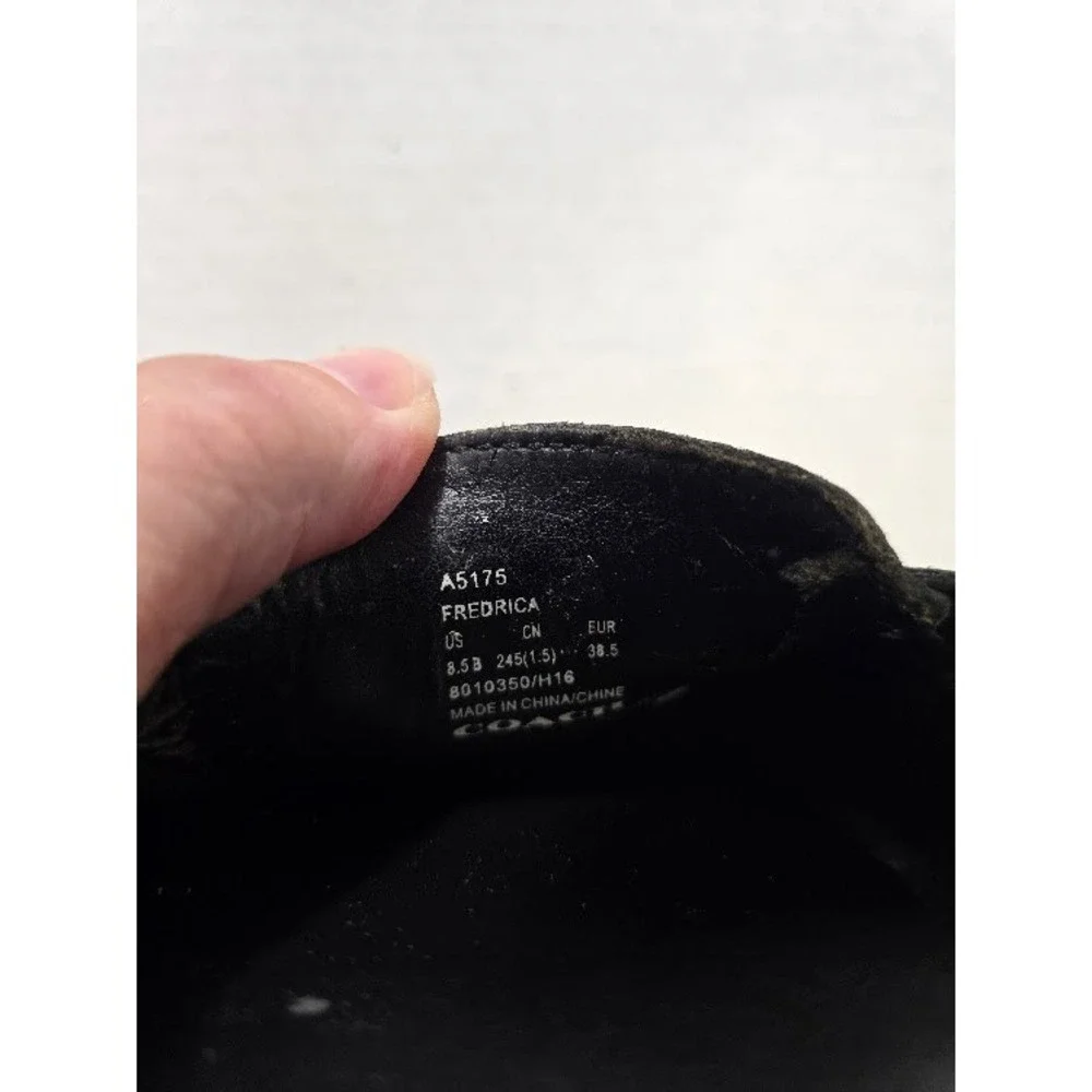 Coach Fredrica Loafers Womens 8.5B Black Pebbled Leather Driving Flats